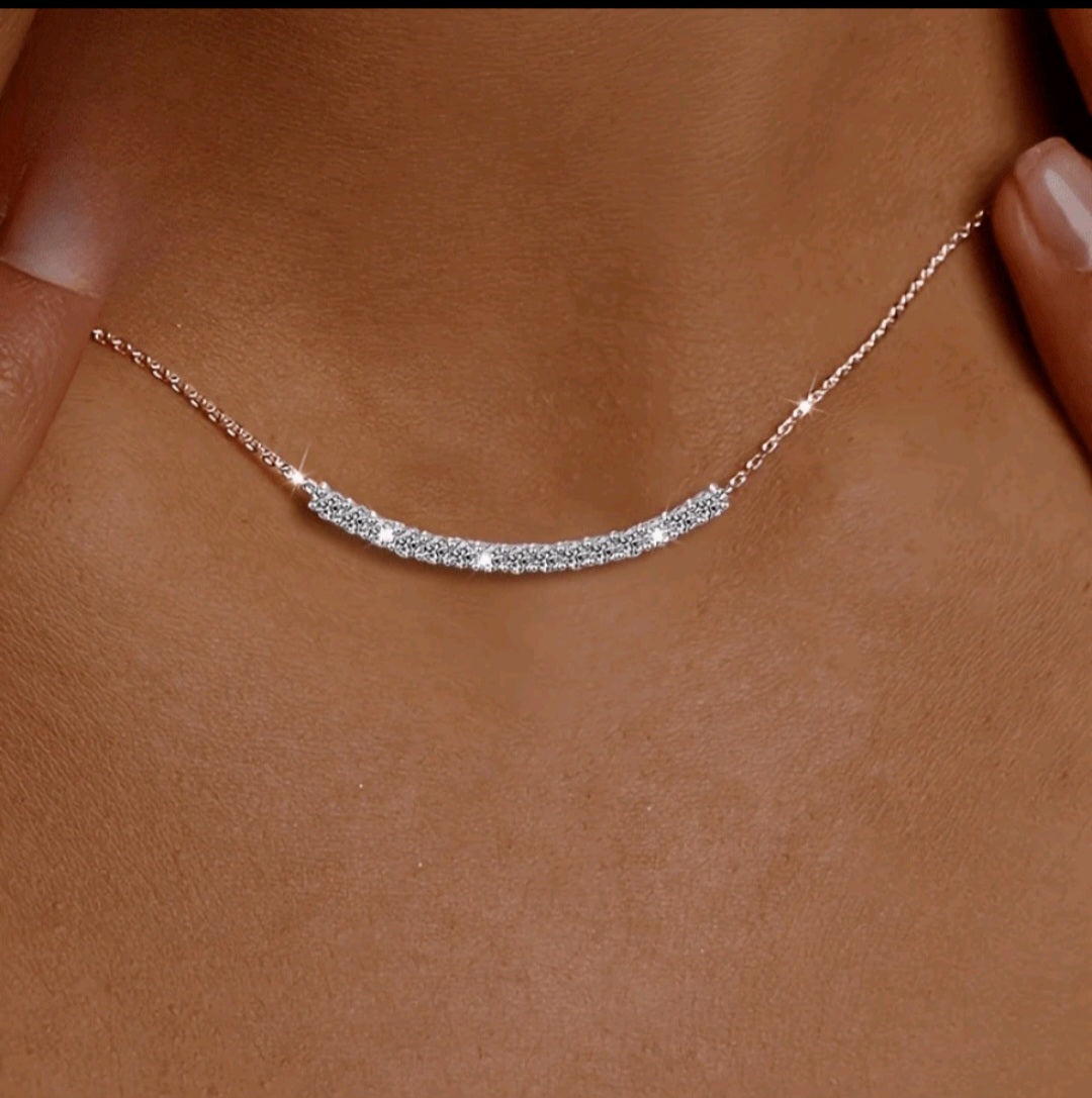 1 Pieza Collar con dije de Sonrisa Plata 925