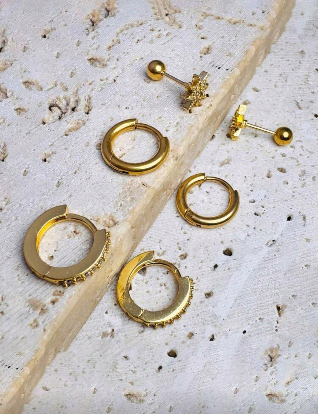 Set 3 pares aretes con estrella circonita