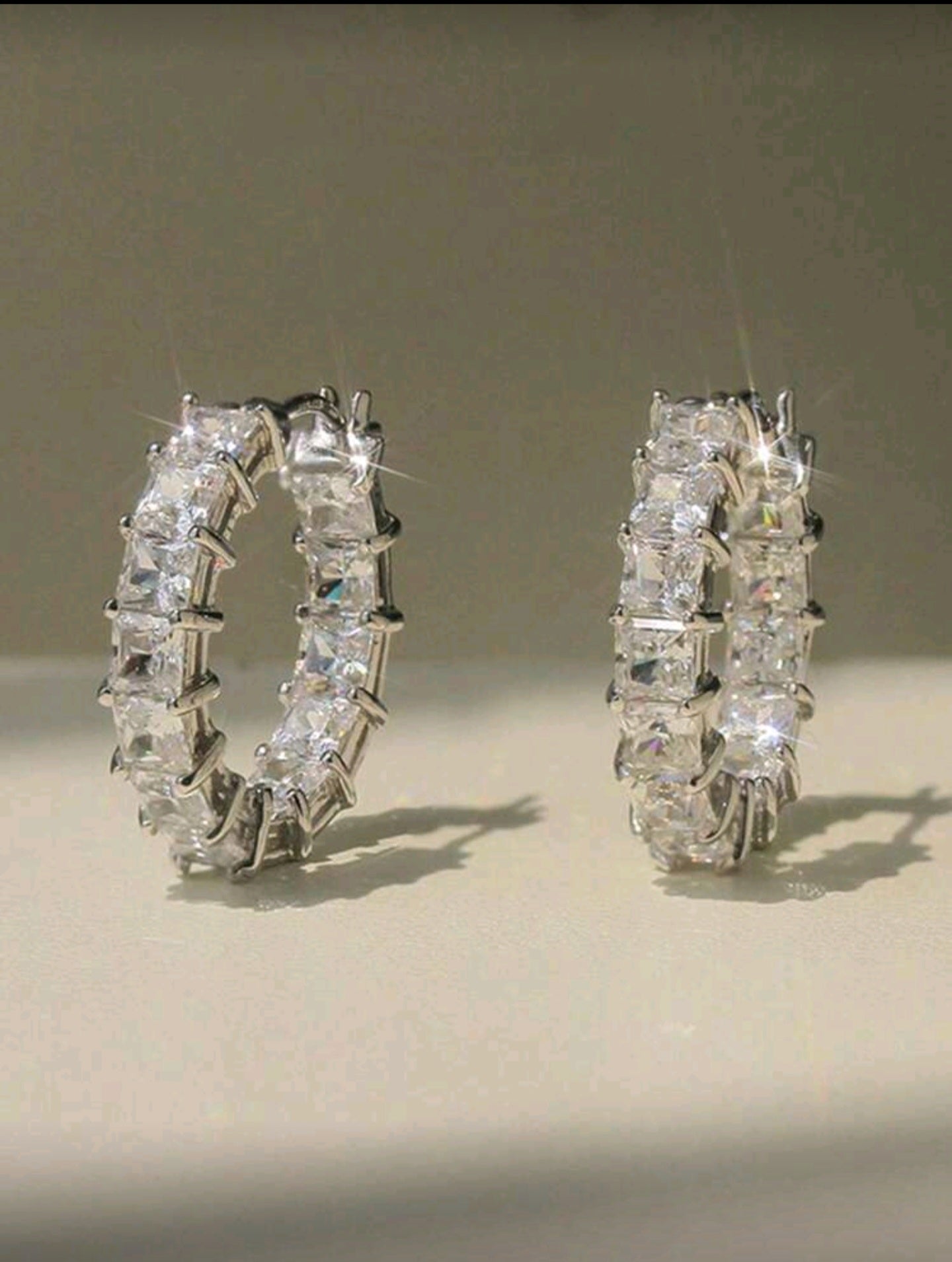 Aretes de plata 925 con Diamantes imitación