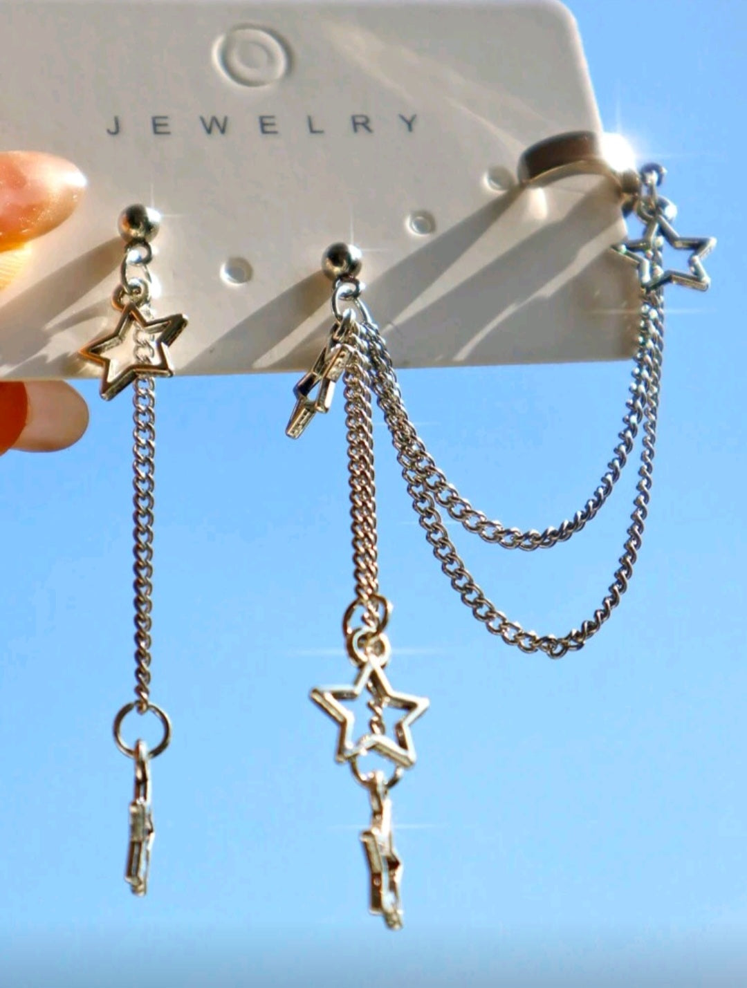Arete Colgante de estrella sin Diamante