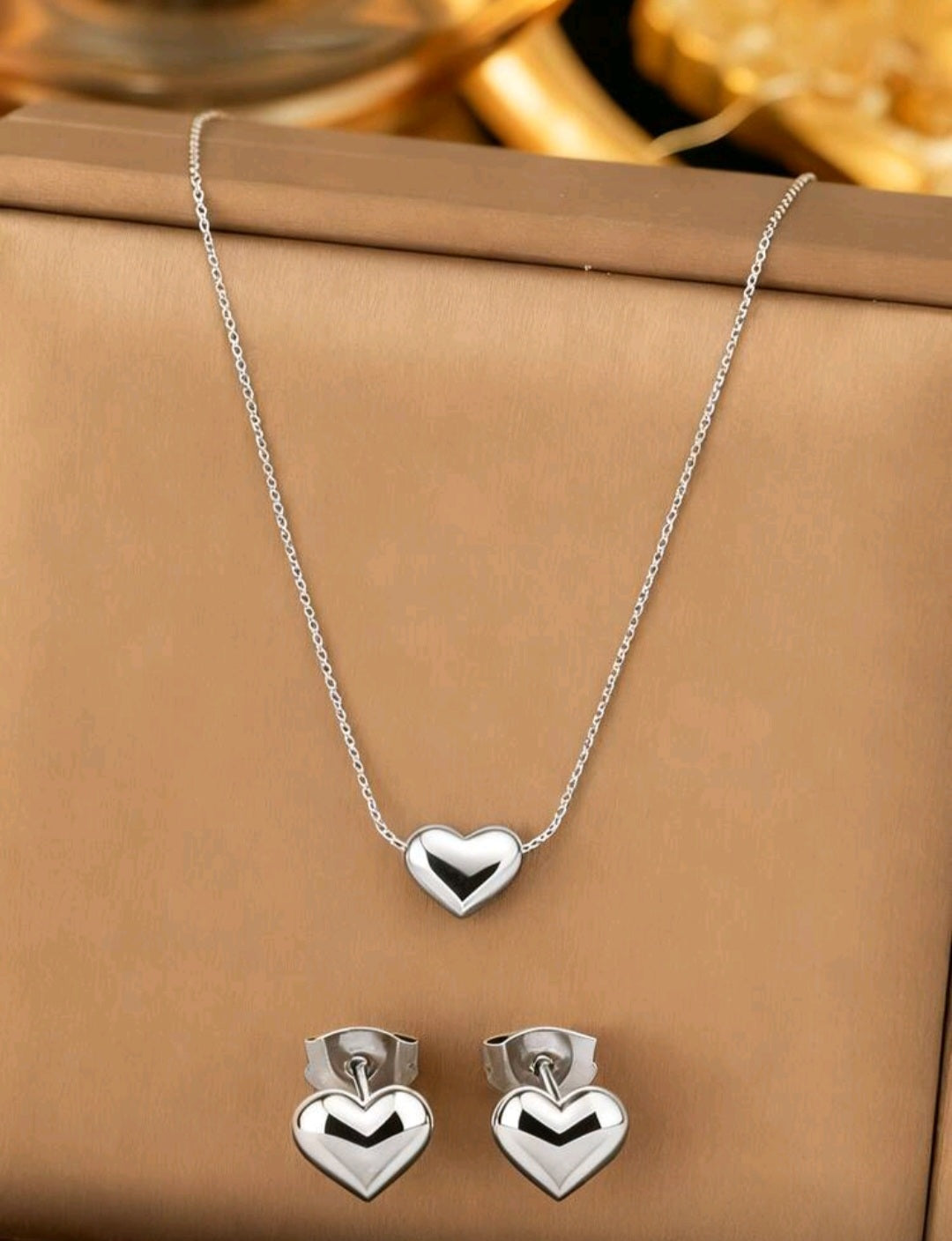 Set Miniatura Collar y zarcillos de Corazón