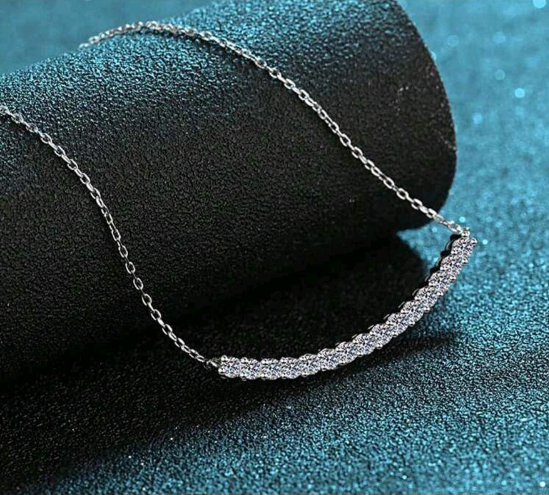 1 Pieza Collar con dije de Sonrisa Plata 925