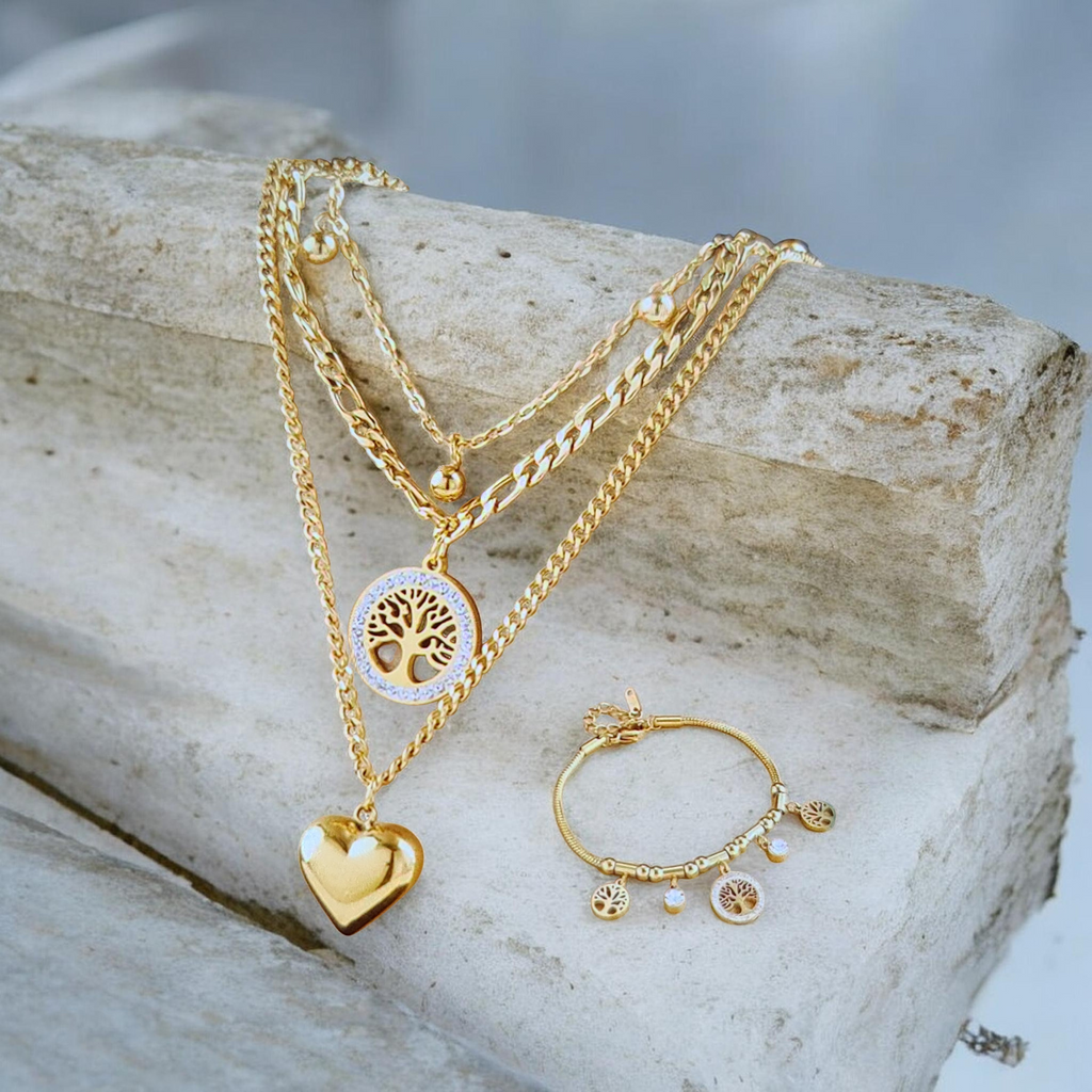 1Set Collares en capas con Pulsera 