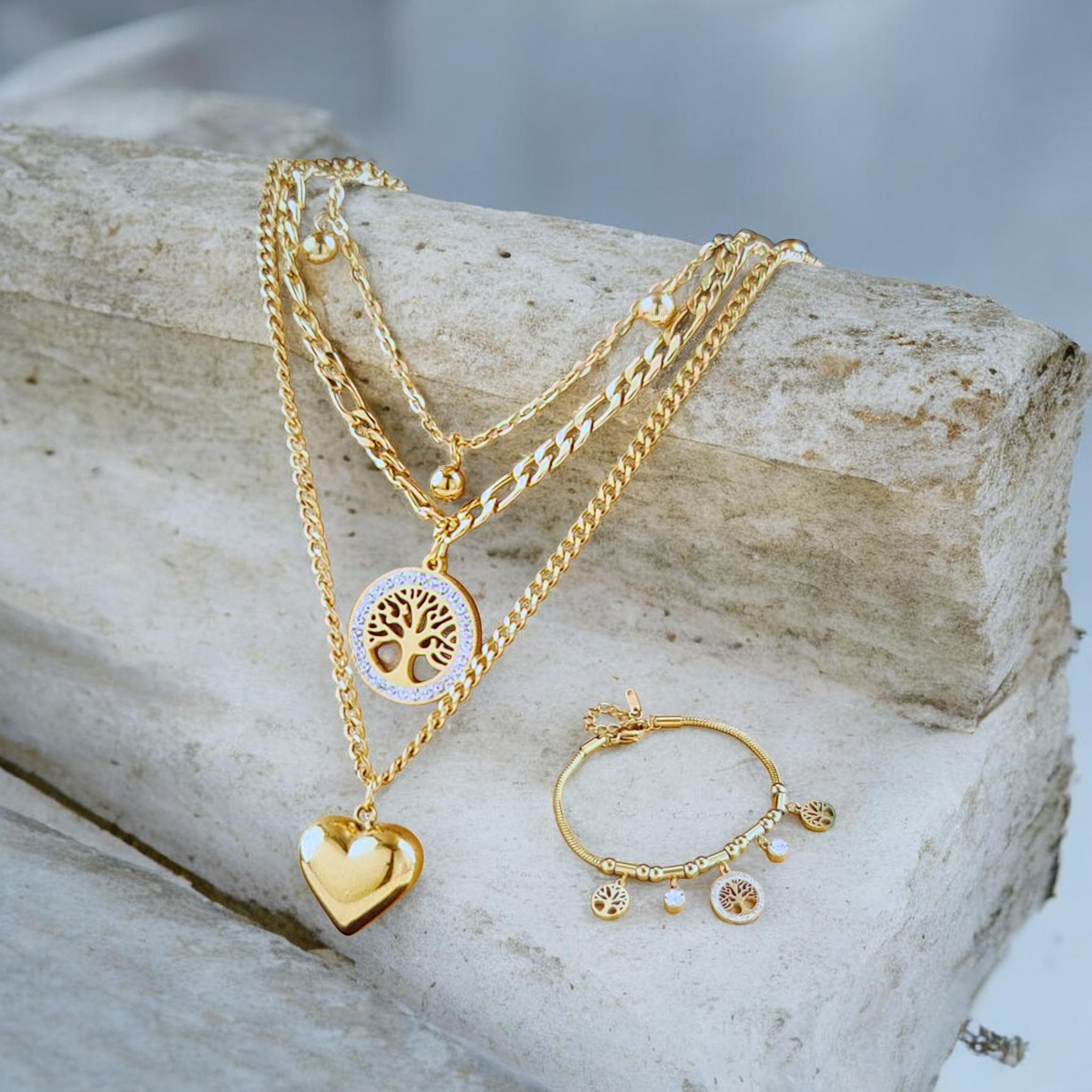 1Set Collares en capas con Pulsera 