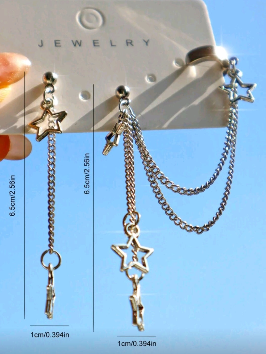 Arete Colgante de estrella sin Diamante