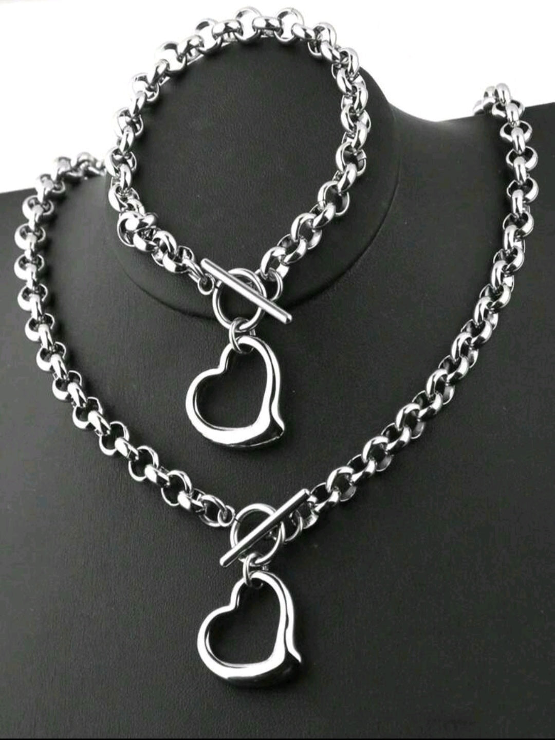 Set Collar y Pulsera Corazón