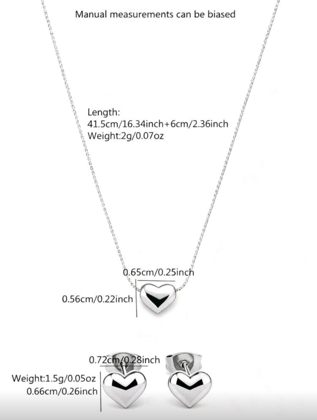 Set Miniatura Collar y zarcillos de Corazón