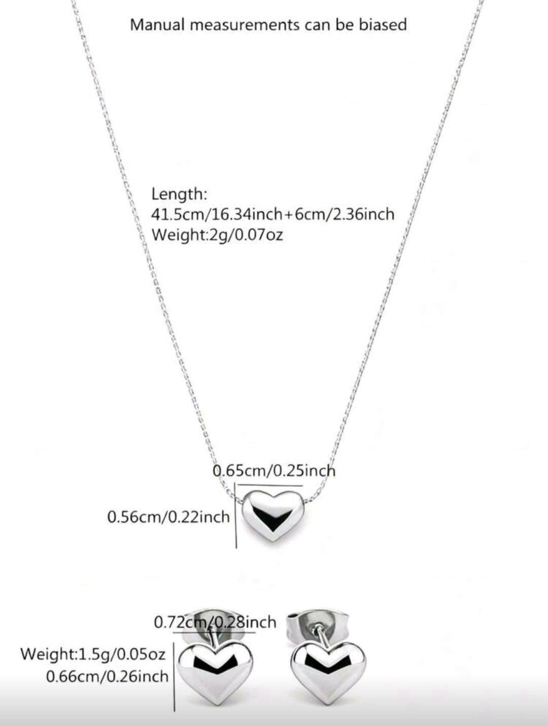 Set Miniatura Collar y zarcillos de Corazón