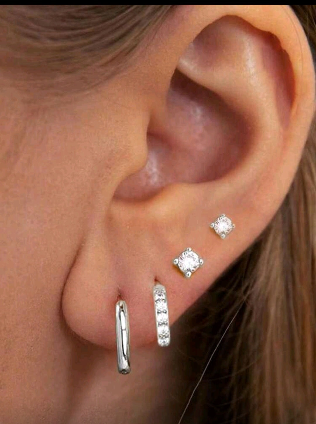 Set 4 pares de aretes de circonita