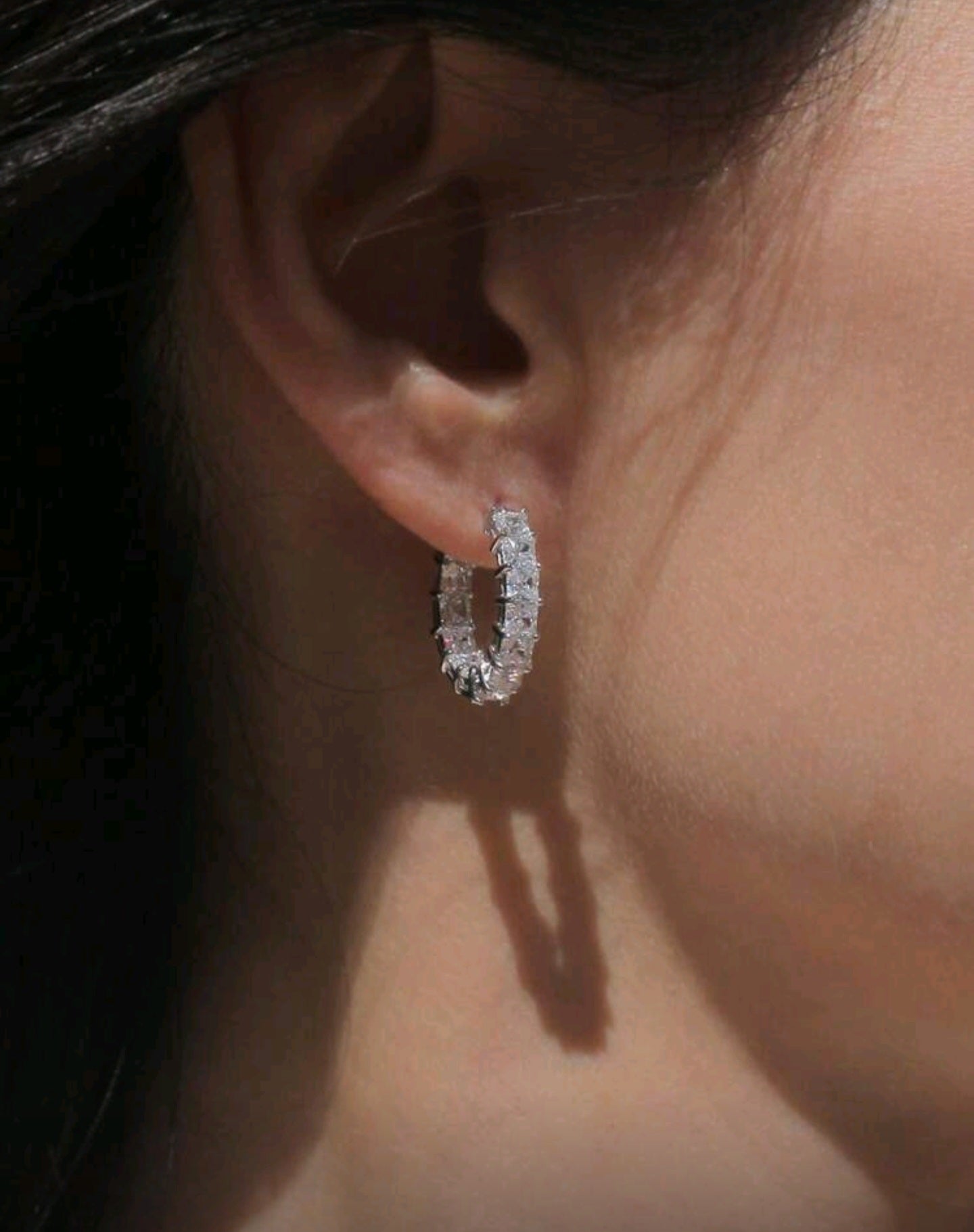 Aretes de plata 925 con Diamantes imitación