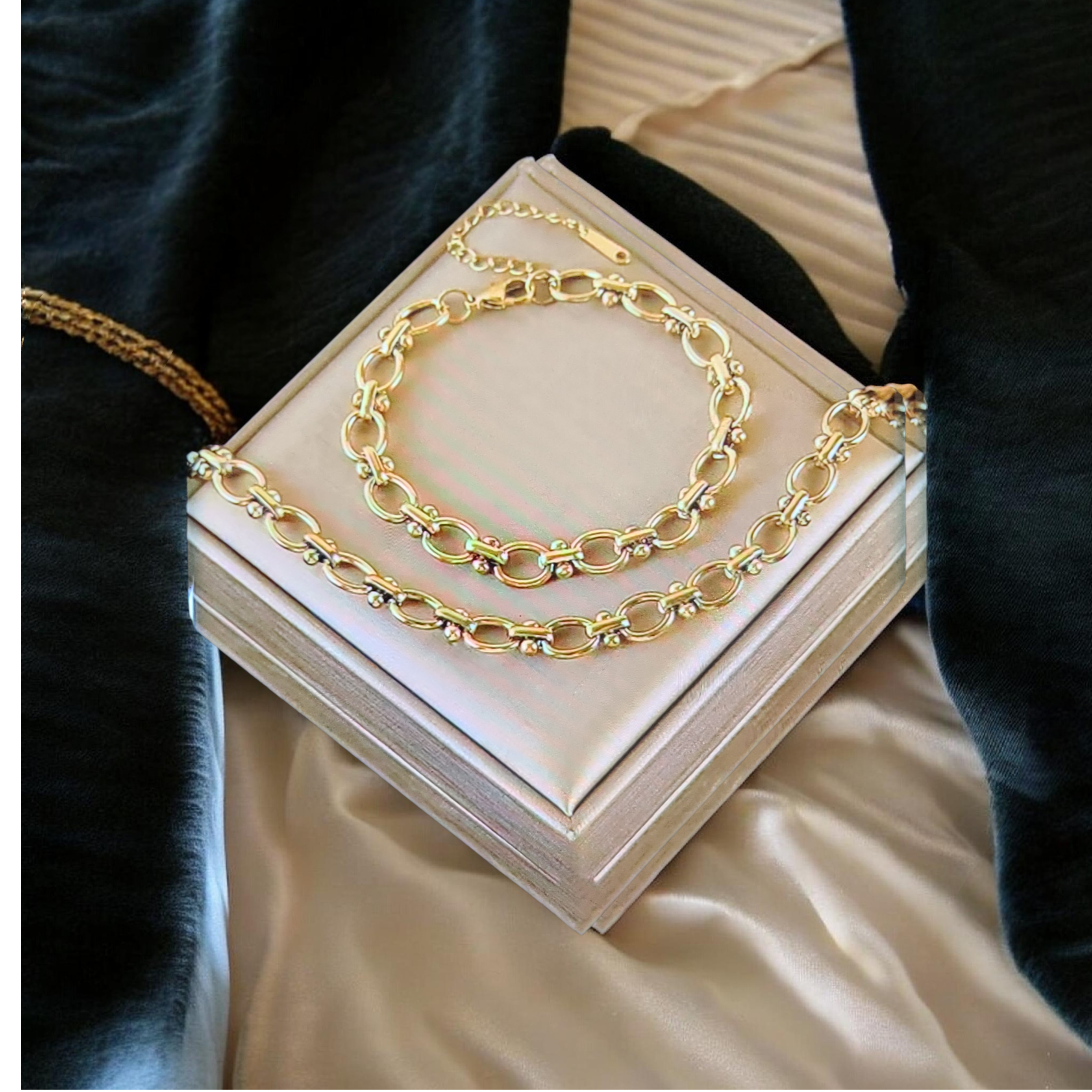1set Collar y Pulsera Nudo Geométrico